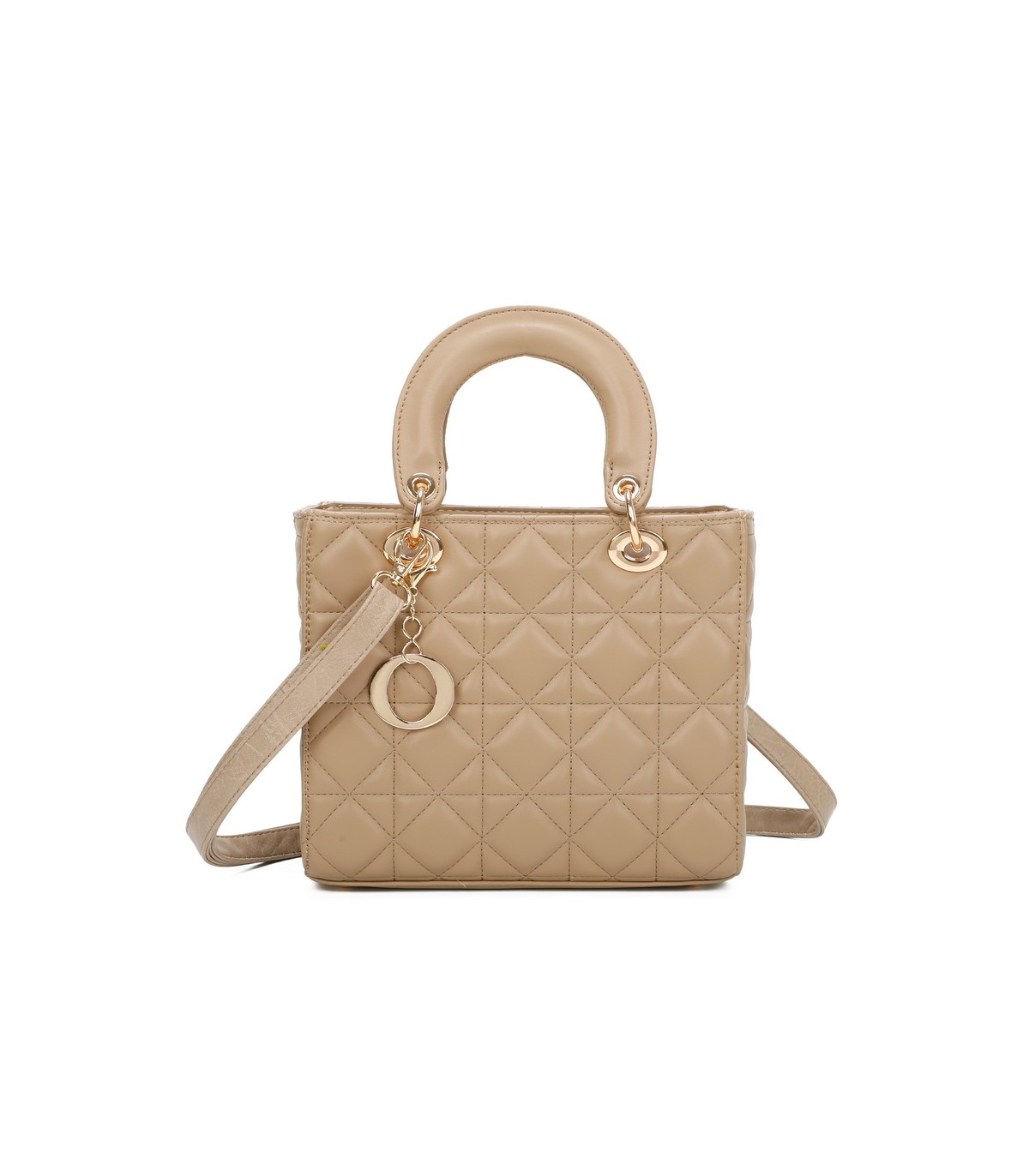 T11495 - Bolso bandolera con asa grande y motivos geométricos