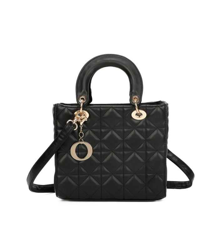 T11495 - Bolso bandolera con asa grande y motivos geométricos
