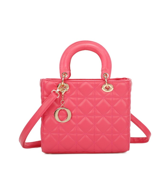 T11495 - Bolso bandolera con asa grande y motivos geométricos
