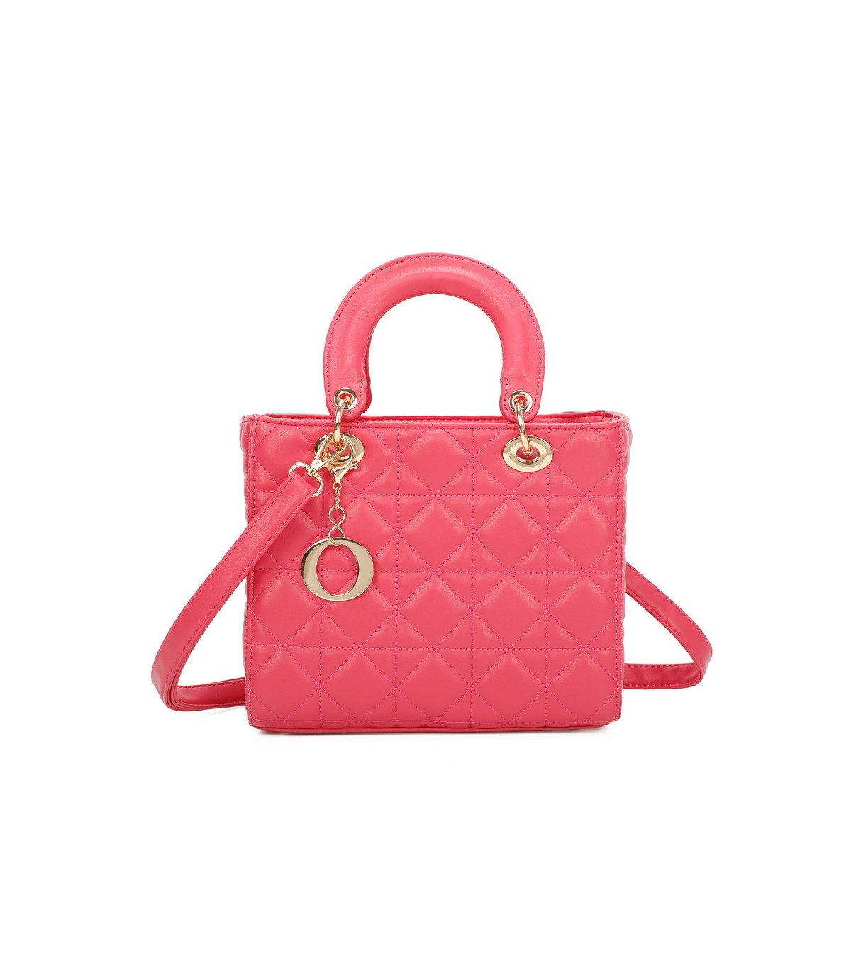 T11495 - Bolso bandolera con asa grande y motivos geométricos