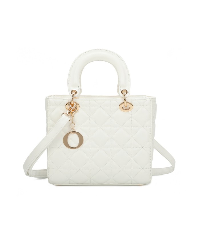T11495 - Bolso bandolera con asa grande y motivos geométricos