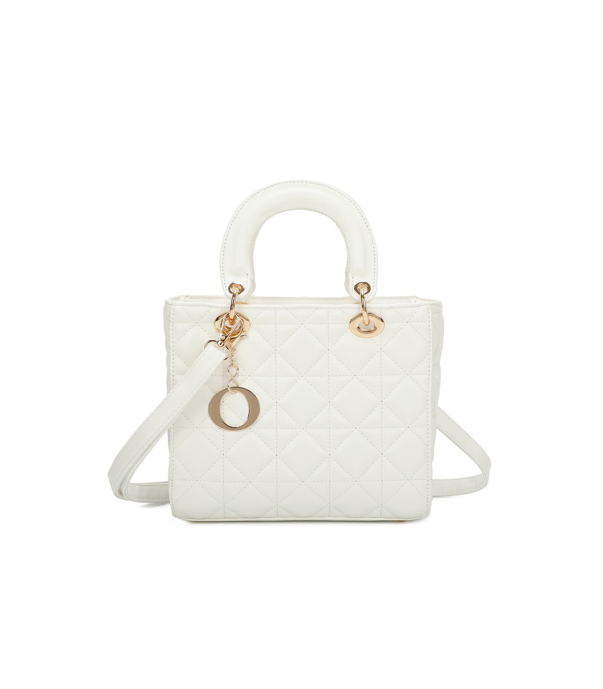 T11495 - Bolso bandolera con asa grande y motivos geométricos