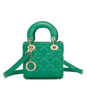 T11494 - Bolso cuadrado con asa grande y colgante O de adorno