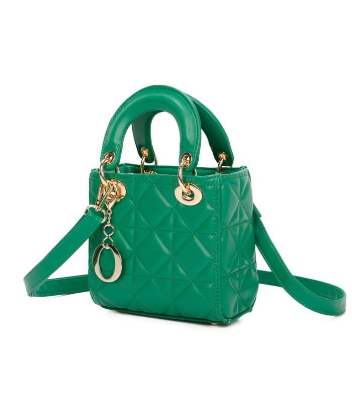 T11494 - Bolso cuadrado con asa grande y colgante O de adorno