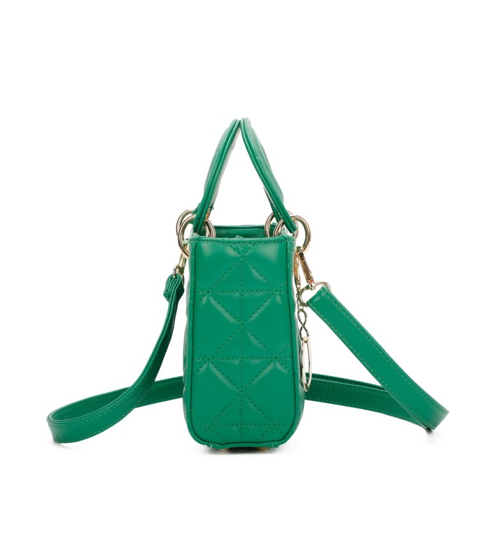 T11494 - Bolso cuadrado con asa grande y colgante O de adorno