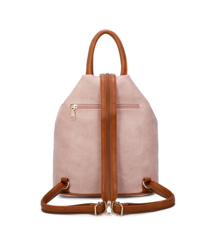 T11149 - Mochila con cremallera frontal y bordado de mandala
