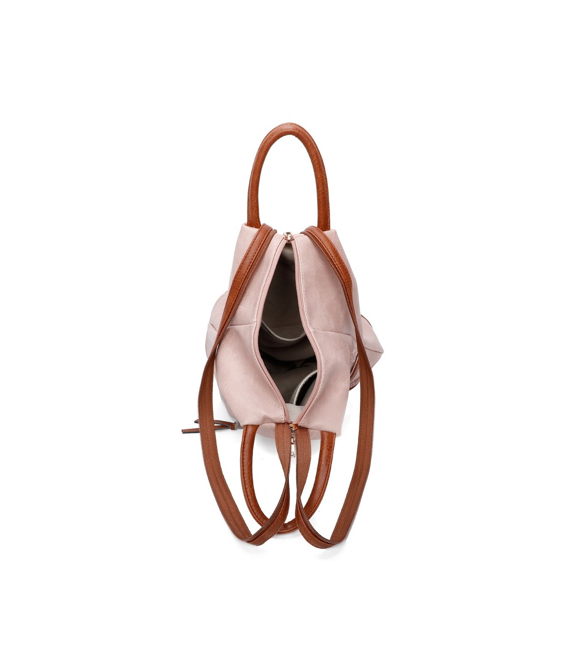 T11149 - Mochila con cremallera frontal y bordado de mandala