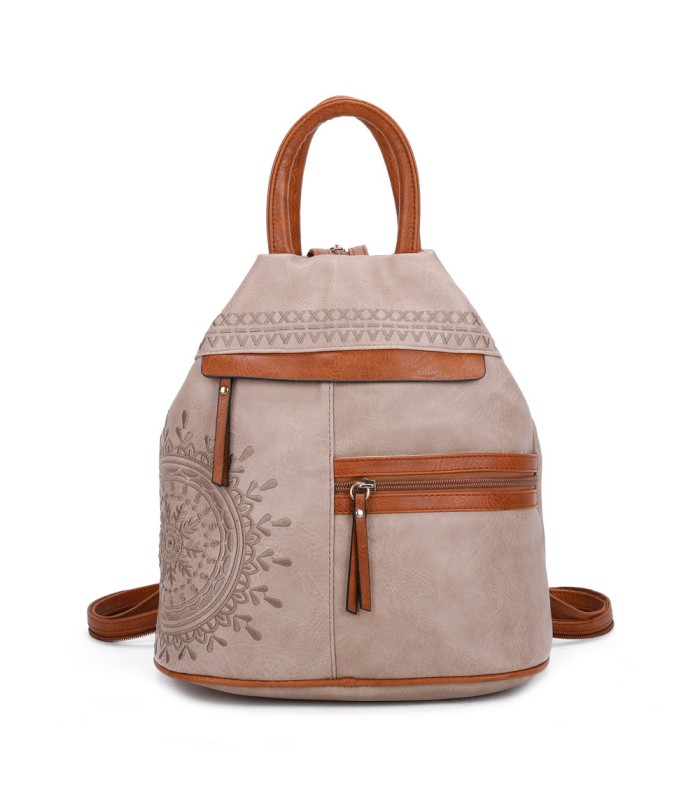 T11151 - Mochila con bolsillos frontales y cierre de cremallera