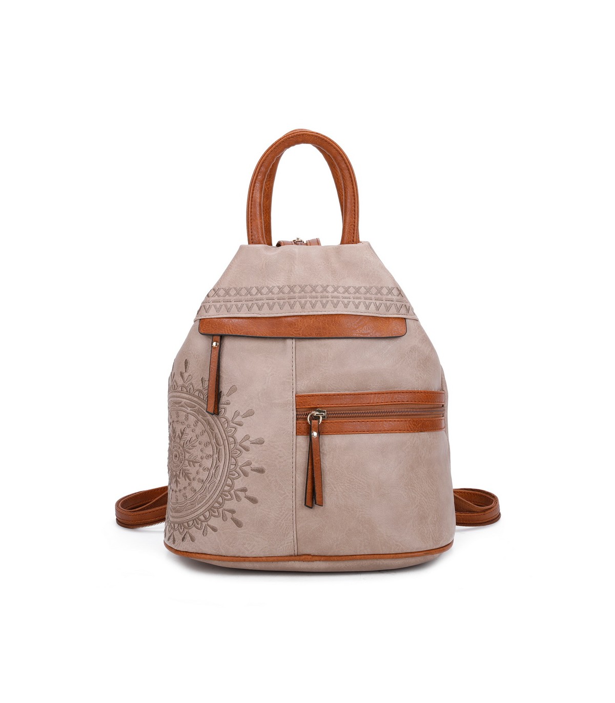 T11151 - Mochila con bolsillos frontales y cierre de cremallera
