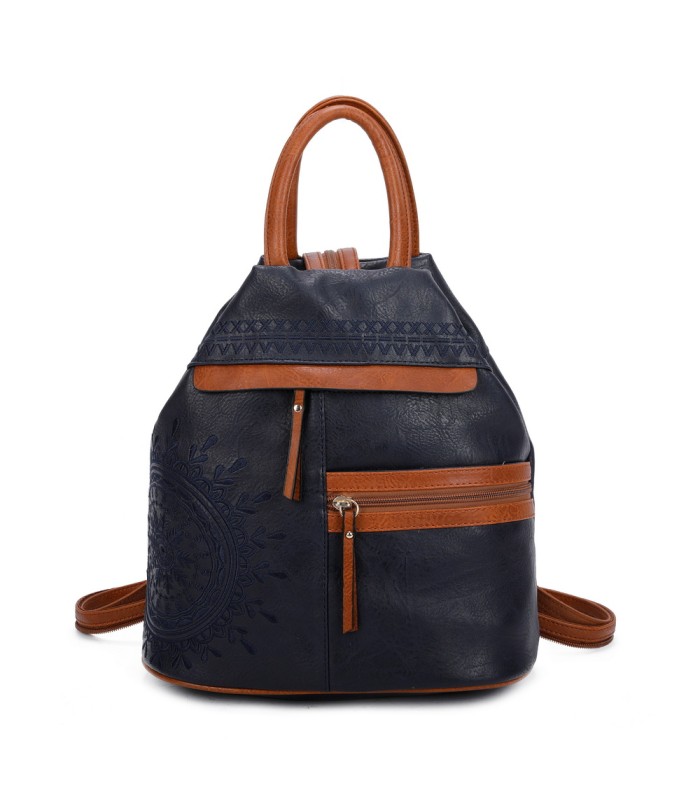 T11151 - Mochila con bolsillos frontales y cierre de cremallera