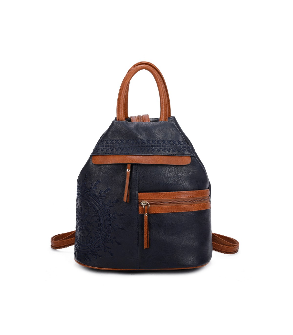 T11151 - Mochila con bolsillos frontales y cierre de cremallera