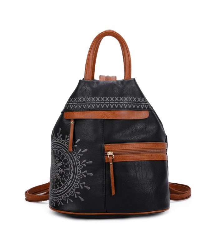 T11151 - Mochila con bolsillos frontales y cierre de cremallera