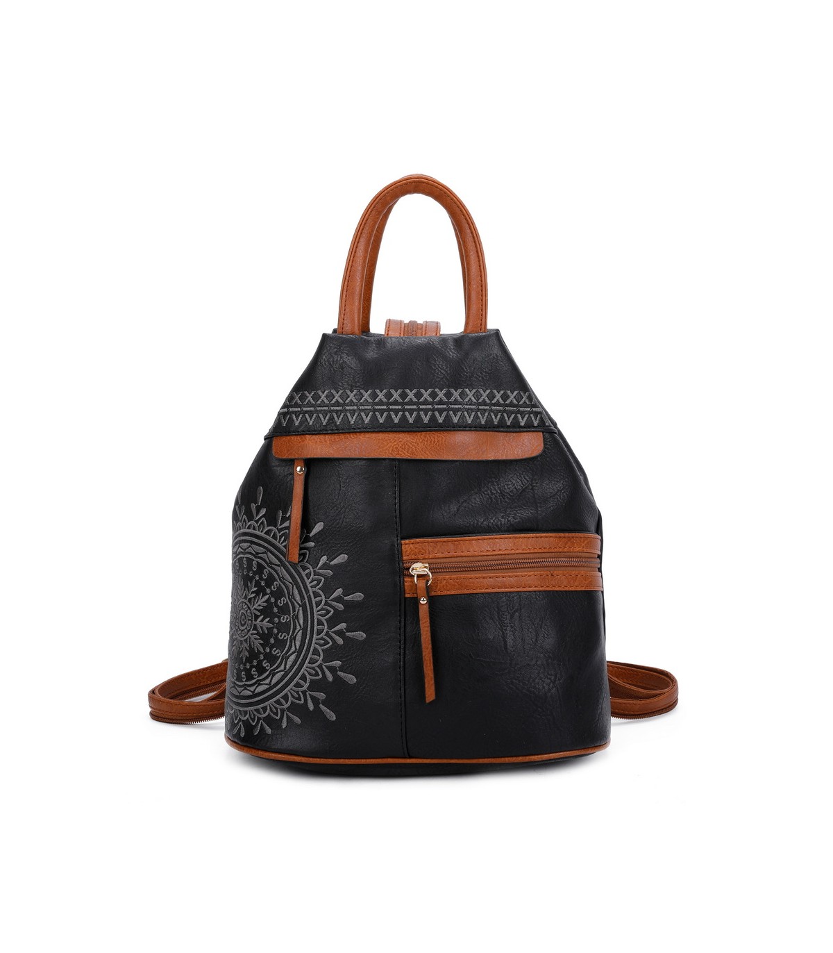 T11151 - Mochila con bolsillos frontales y cierre de cremallera