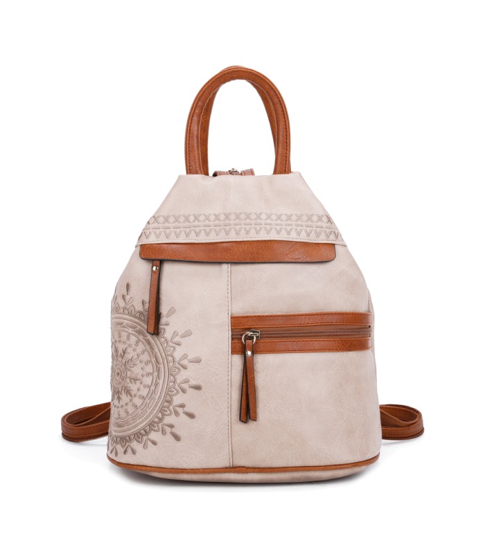 T11151 - Mochila con bolsillos frontales y cierre de cremallera
