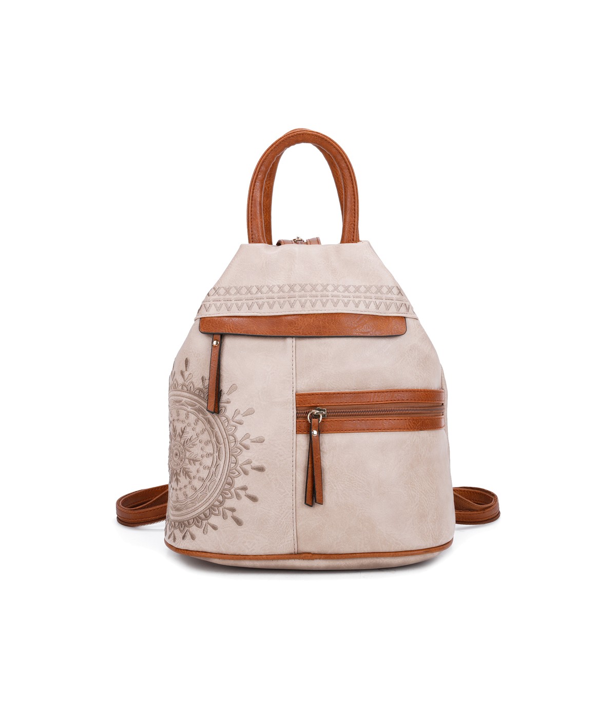 T11151 - Mochila con bolsillos frontales y cierre de cremallera