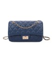 T11505 - Bolso rectangular con bandolera y asa de cadena cierre de pestillo