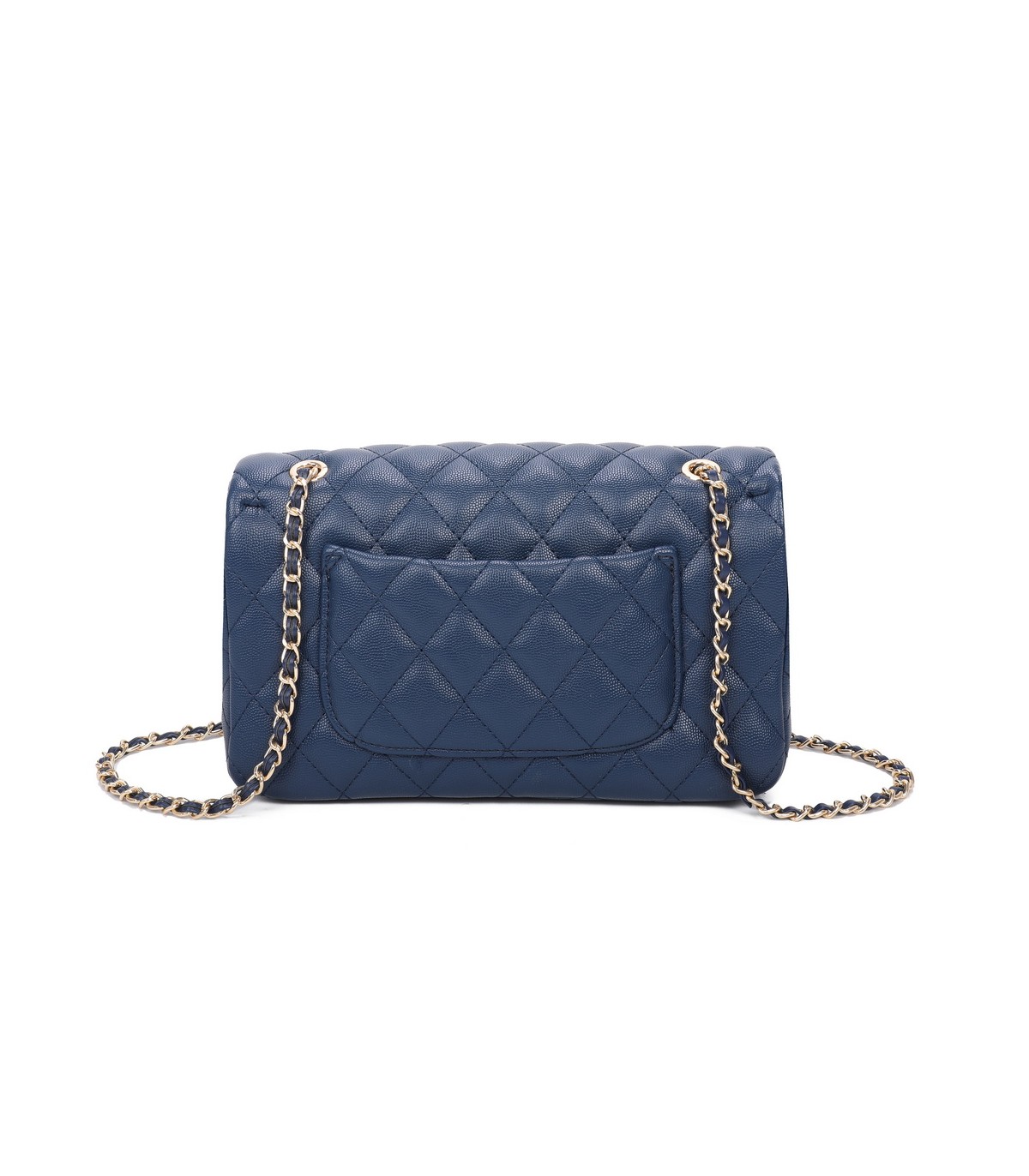 T11505 - Bolso rectangular con bandolera y asa de cadena cierre de pestillo