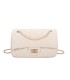 T11505 - Bolso rectangular con bandolera y asa de cadena cierre de pestillo