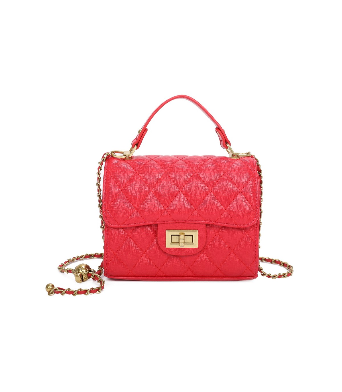 T11507 - Bolso con cierre de pestillo bandolera y asa de mano