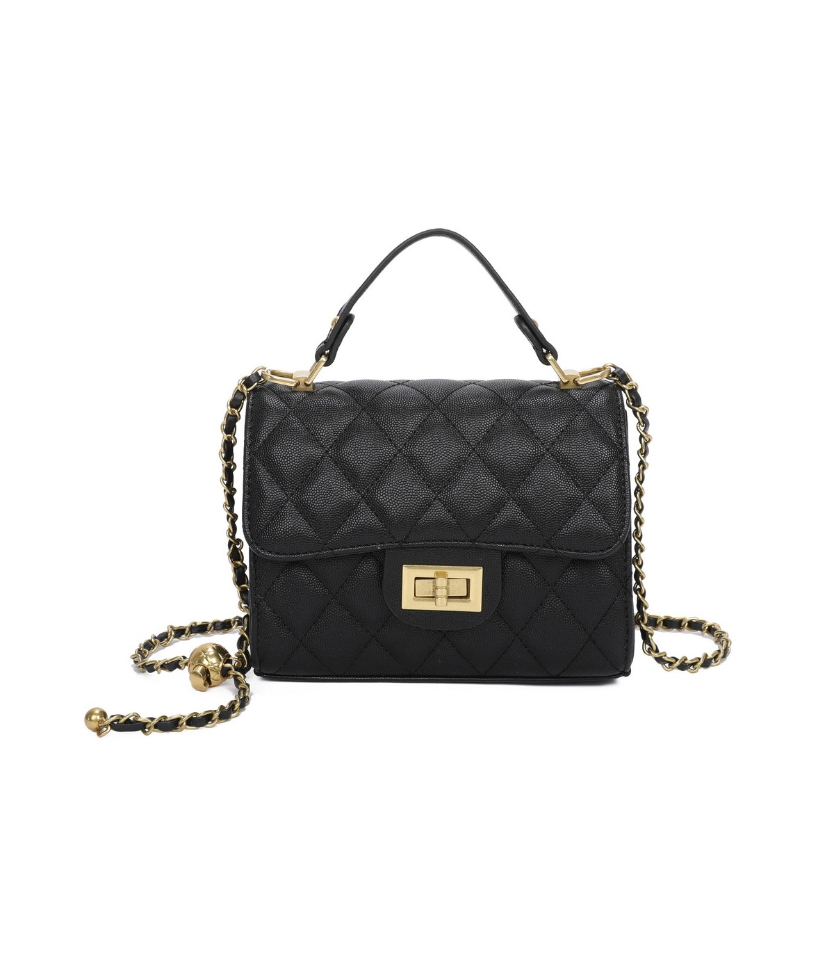 T11507 - Bolso con cierre de pestillo bandolera y asa de mano