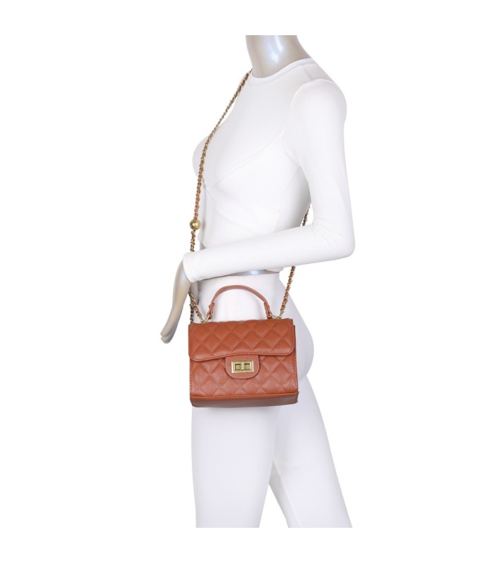 T11507 - Bolso con cierre de pestillo bandolera y asa de mano