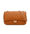 T11485 - Bolso bandolera y de hombro estilo baguette con cierre de pestillo y cadena dorada