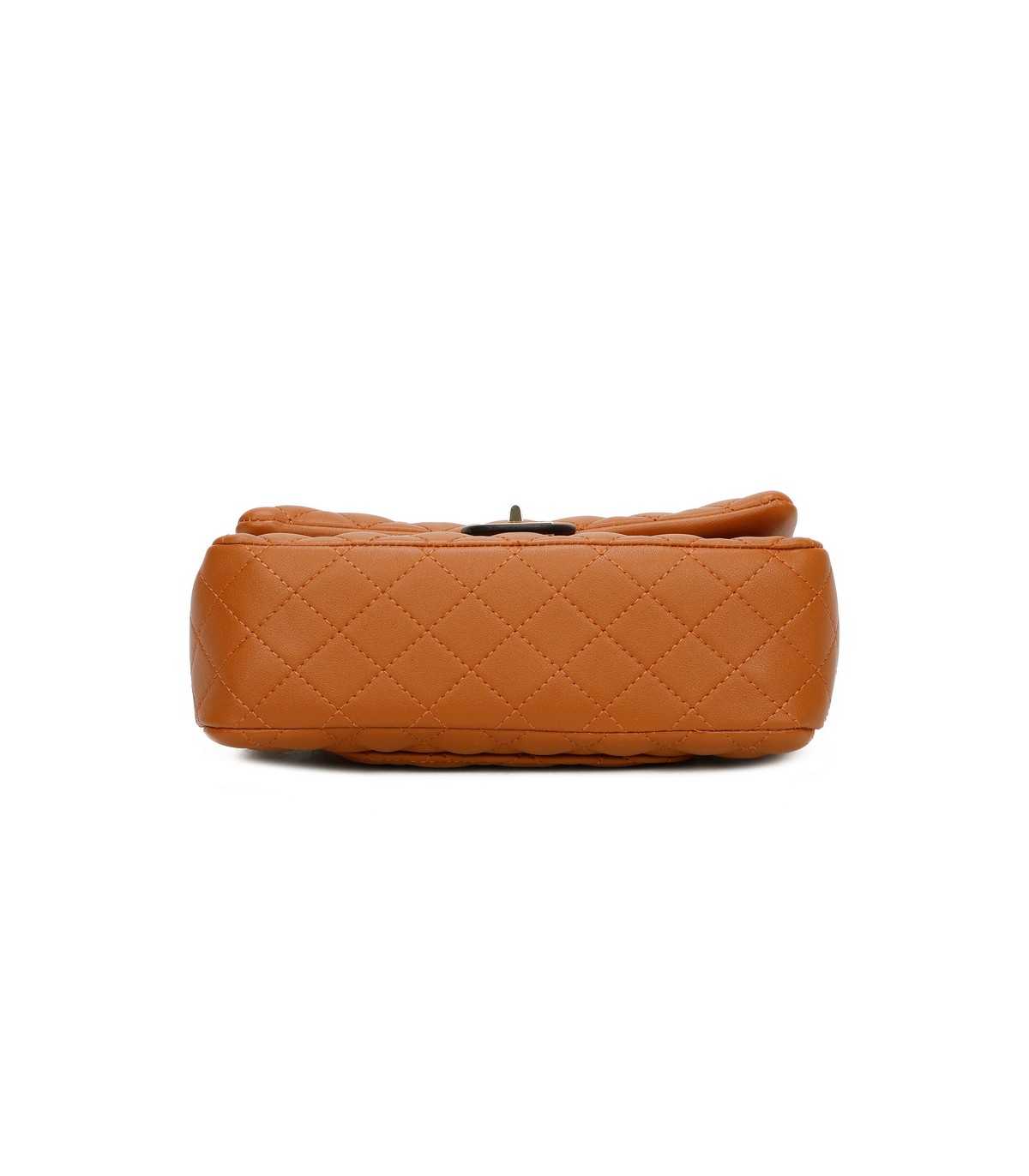 T11485 - Bolso bandolera y de hombro estilo baguette con cierre de pestillo y cadena dorada