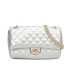 T11485 - Bolso bandolera y de hombro estilo baguette con cierre de pestillo y cadena dorada