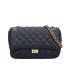 T11485 - Bolso bandolera y de hombro estilo baguette con cierre de pestillo y cadena dorada