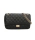 T11485 - Bolso bandolera y de hombro estilo baguette con cierre de pestillo y cadena dorada