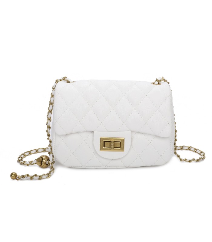 T11504 - Bolso bandolera con cadena dorada y cierre de pestillo
