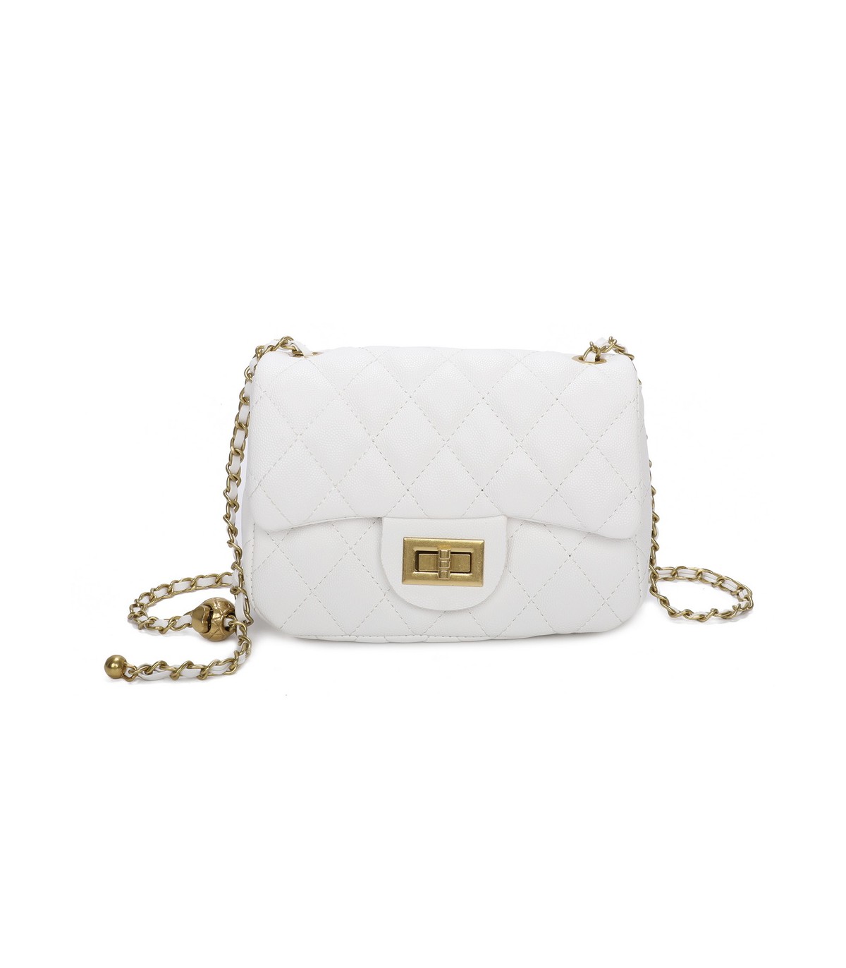 T11504 - Bolso bandolera con cadena dorada y cierre de pestillo
