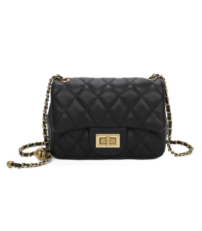 T11504 - Bolso bandolera con cadena dorada y cierre de pestillo