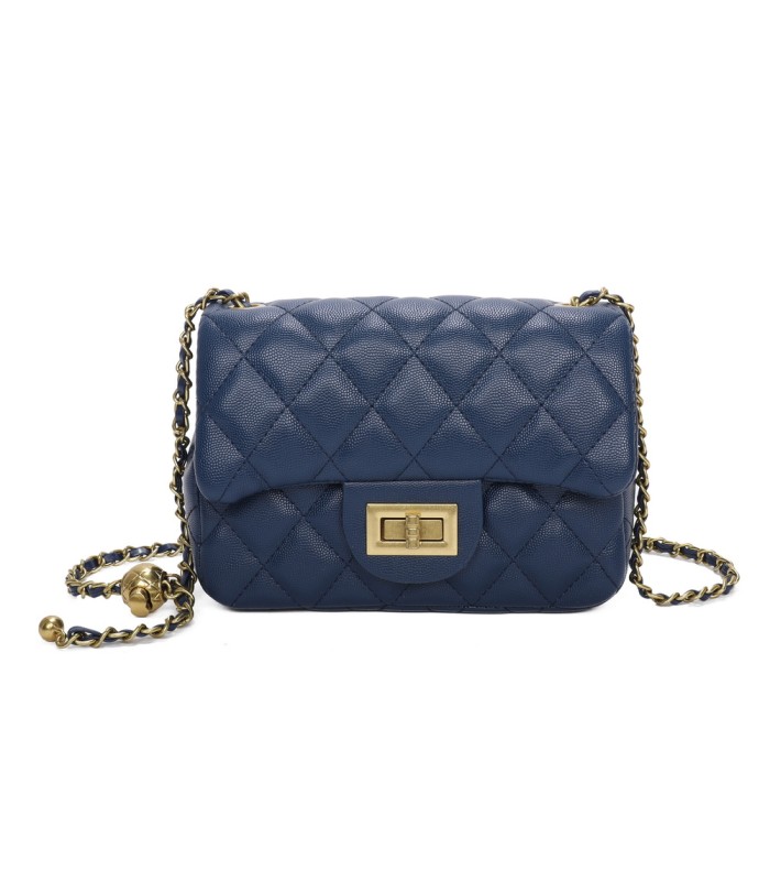 T11504 - Bolso bandolera con cadena dorada y cierre de pestillo