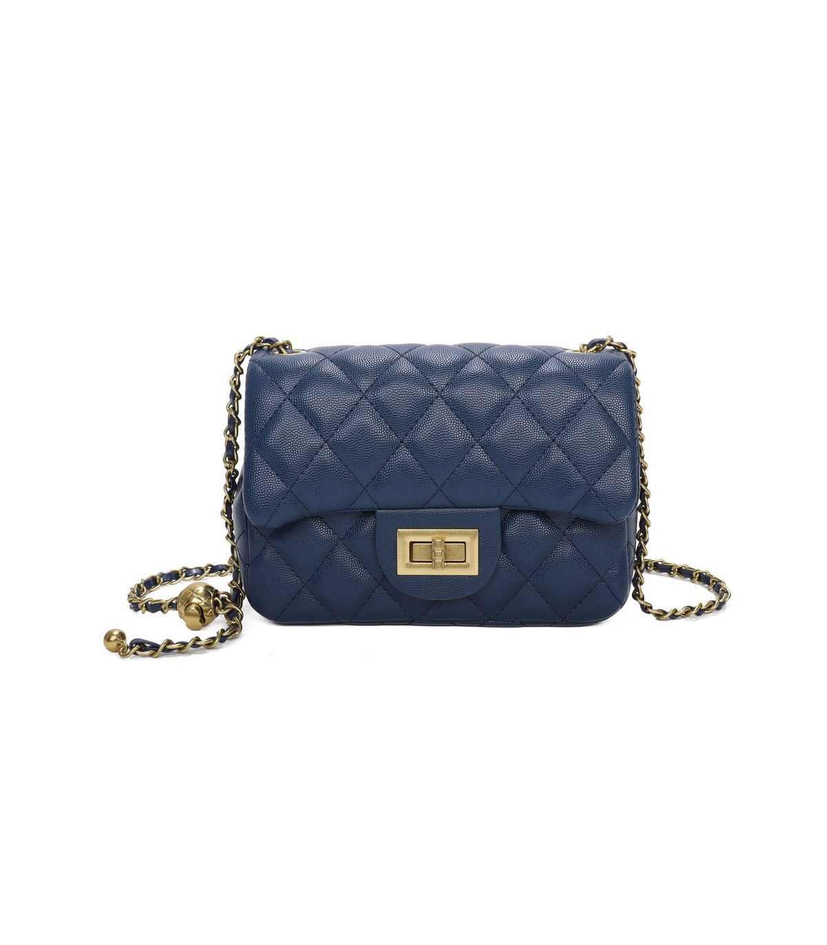 T11504 - Bolso bandolera con cadena dorada y cierre de pestillo
