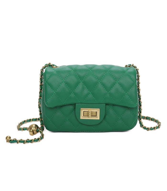 T11504 - Bolso bandolera con cadena dorada y cierre de pestillo