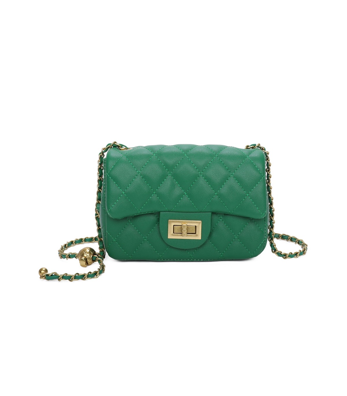 T11504 - Bolso bandolera con cadena dorada y cierre de pestillo
