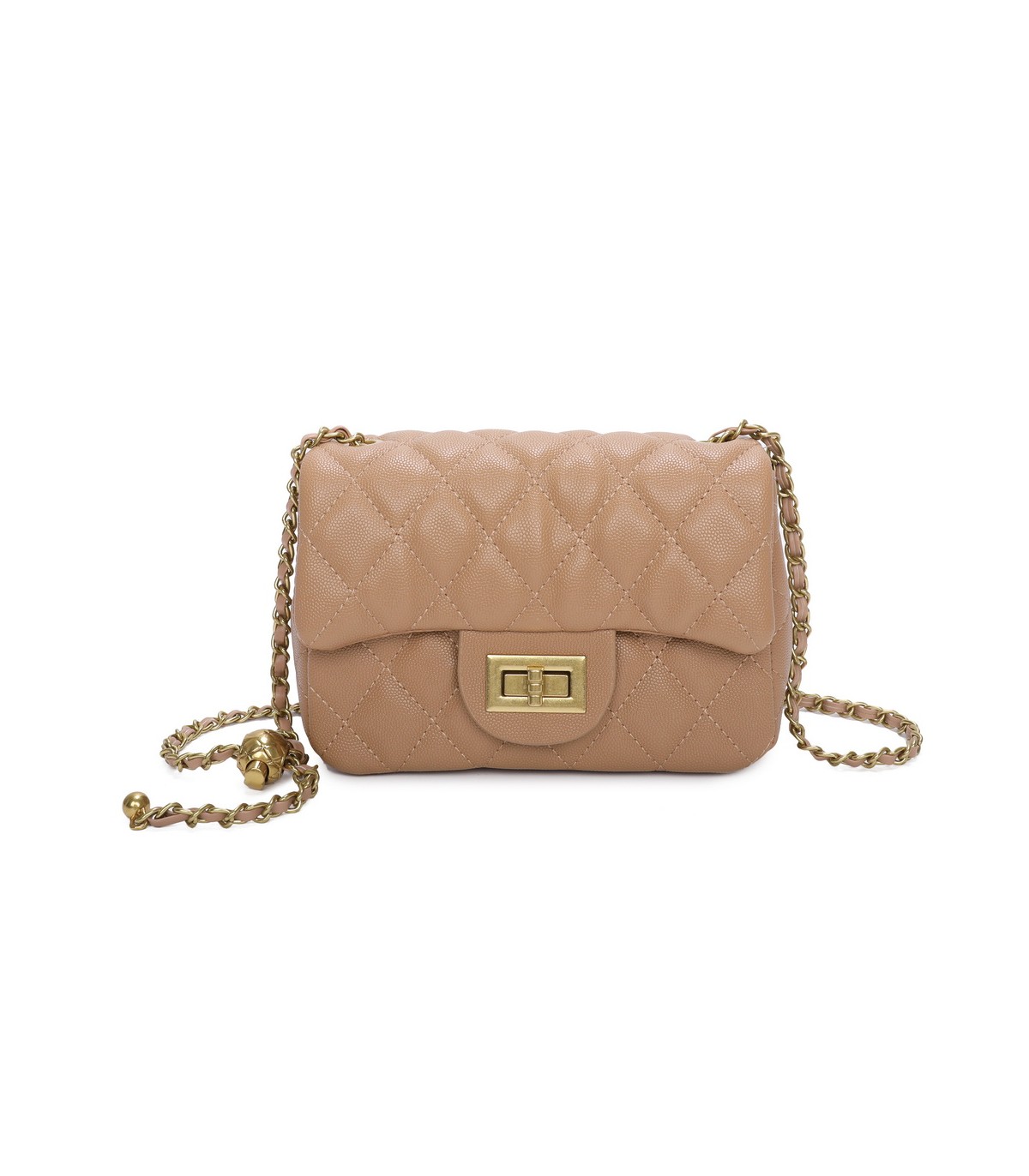 T11504 - Bolso bandolera con cadena dorada y cierre de pestillo