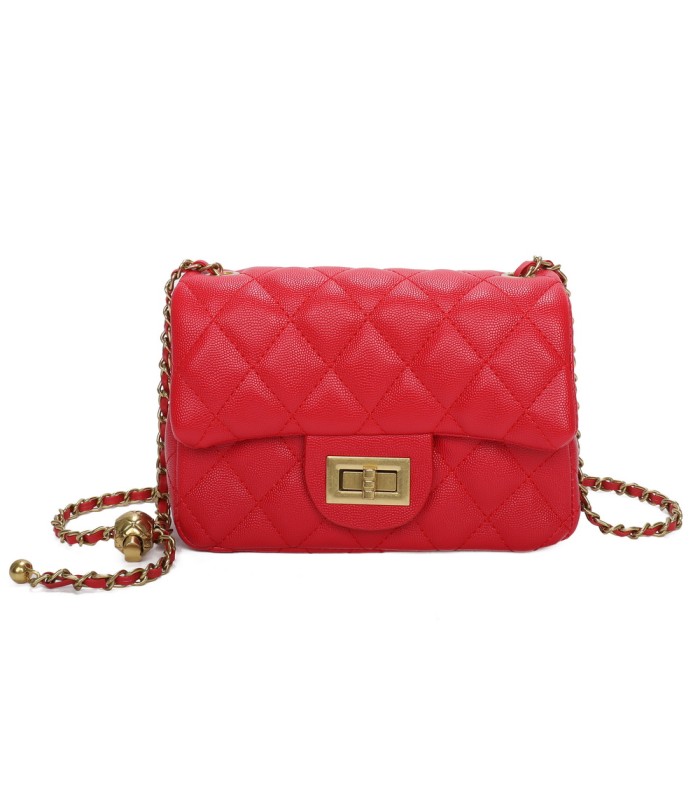 T11504 - Bolso bandolera con cadena dorada y cierre de pestillo