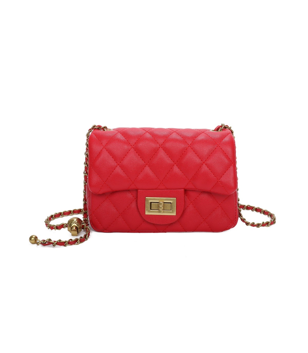 T11504 - Bolso bandolera con cadena dorada y cierre de pestillo