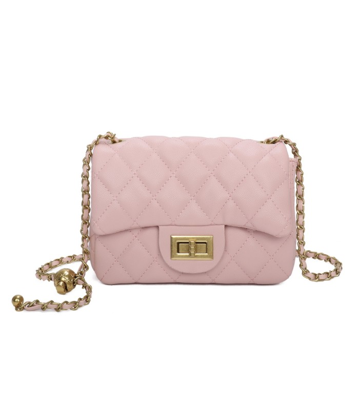 T11504 - Bolso bandolera con cadena dorada y cierre de pestillo