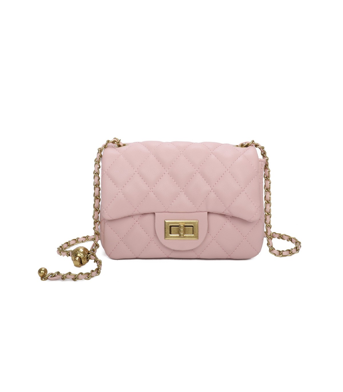T11504 - Bolso bandolera con cadena dorada y cierre de pestillo