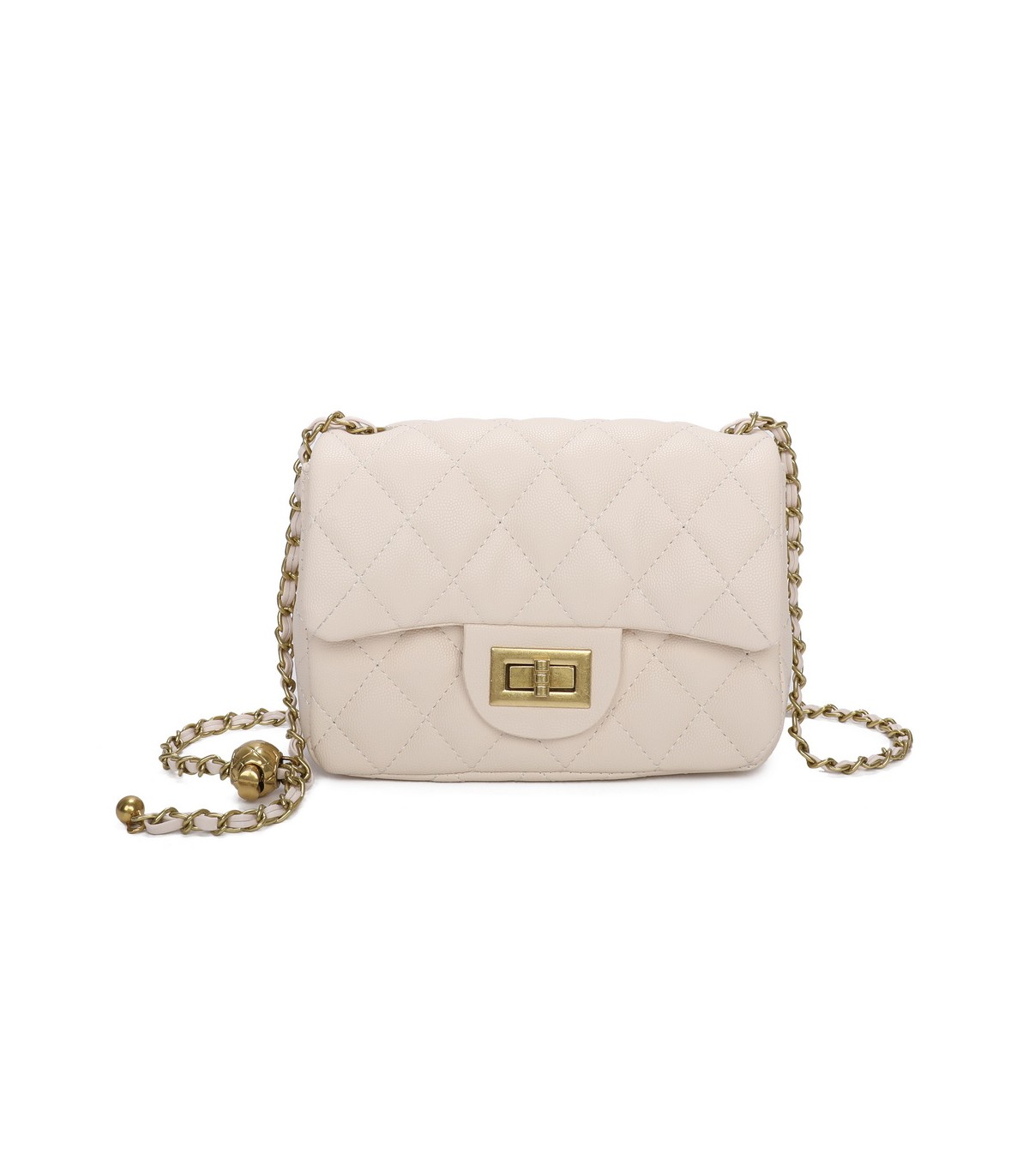 T11504 - Bolso bandolera con cadena dorada y cierre de pestillo