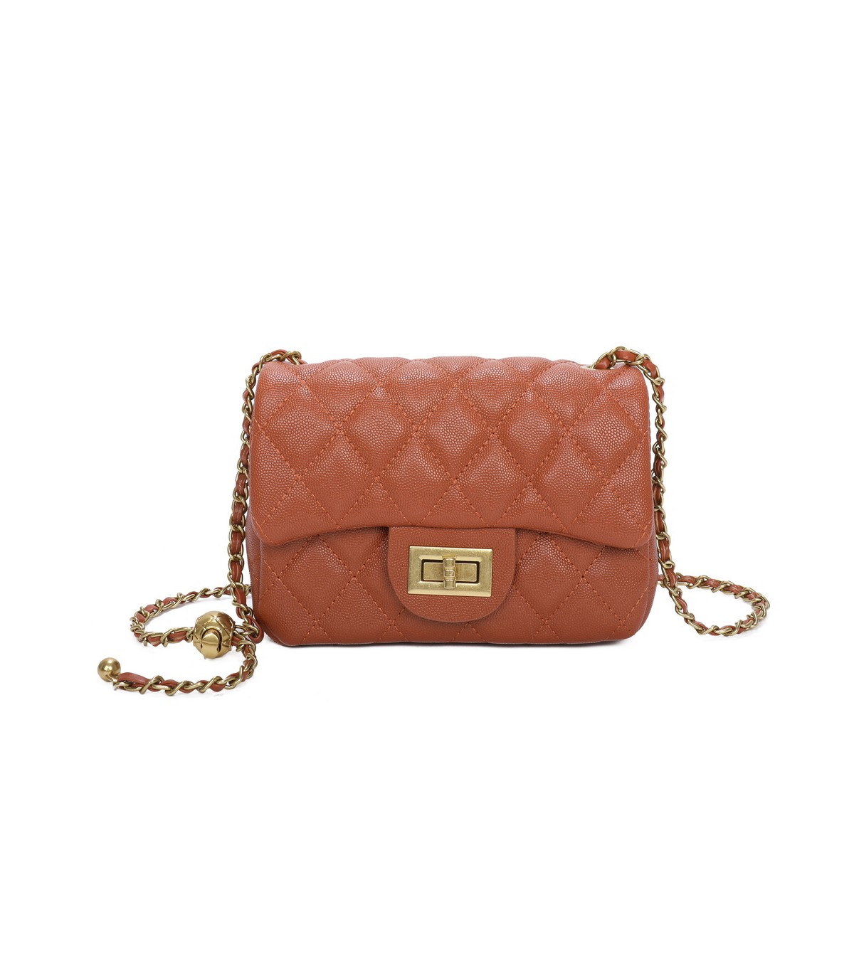 T11504 - Bolso bandolera con cadena dorada y cierre de pestillo