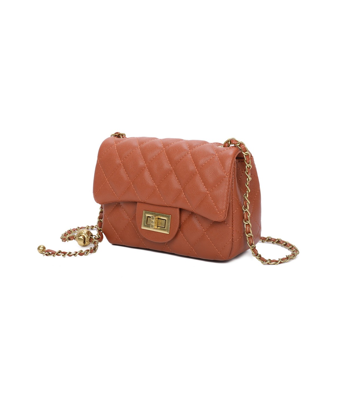 T11504 - Bolso bandolera con cadena dorada y cierre de pestillo