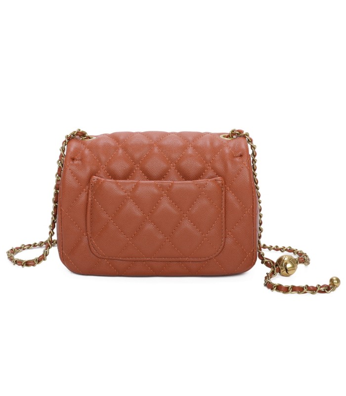 T11504 - Bolso bandolera con cadena dorada y cierre de pestillo