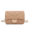 T11506 - Bolso bandolera con cadena dorada y cierre de pestillo