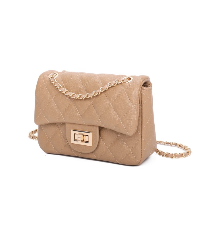 T11506 - Bolso bandolera con cadena dorada y cierre de pestillo