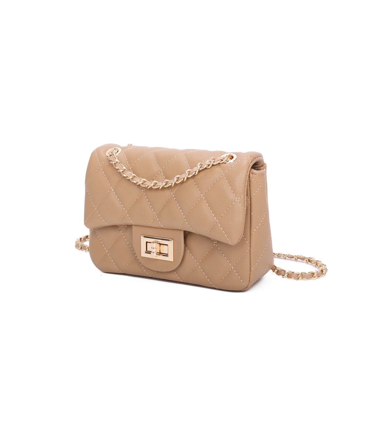 T11506 - Bolso bandolera con cadena dorada y cierre de pestillo
