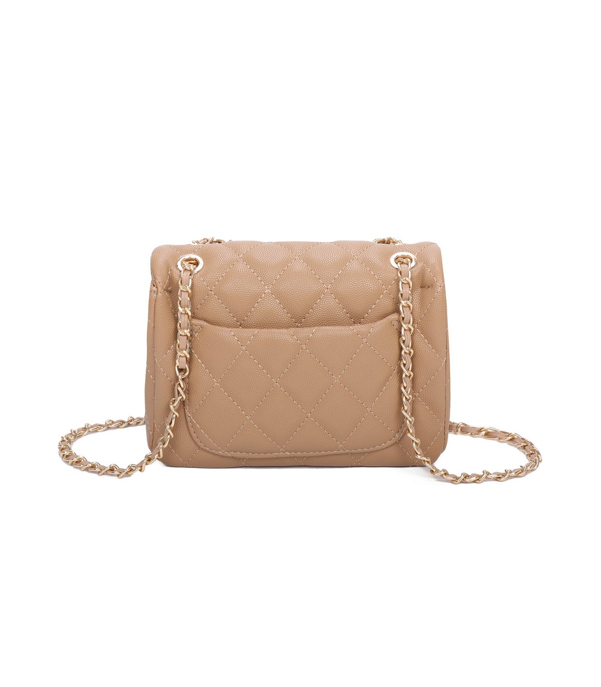T11506 - Bolso bandolera con cadena dorada y cierre de pestillo